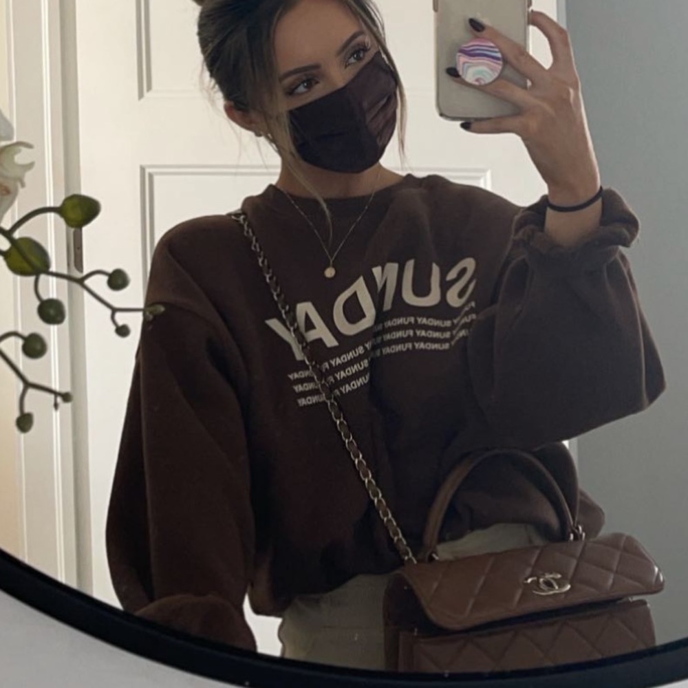 SUNDAY FUNDAY SWEATSHIRT BROWN NWT